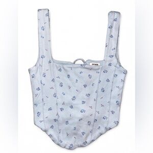 Cotton:On Light Blue Floral Tank Top